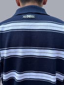 Polo tejida “Smile & Cry ” caramelo Marino/blanco/gris