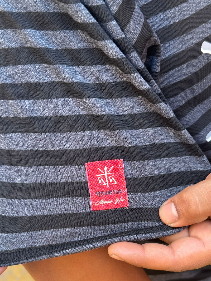 Playera rayas “Cruz grey”