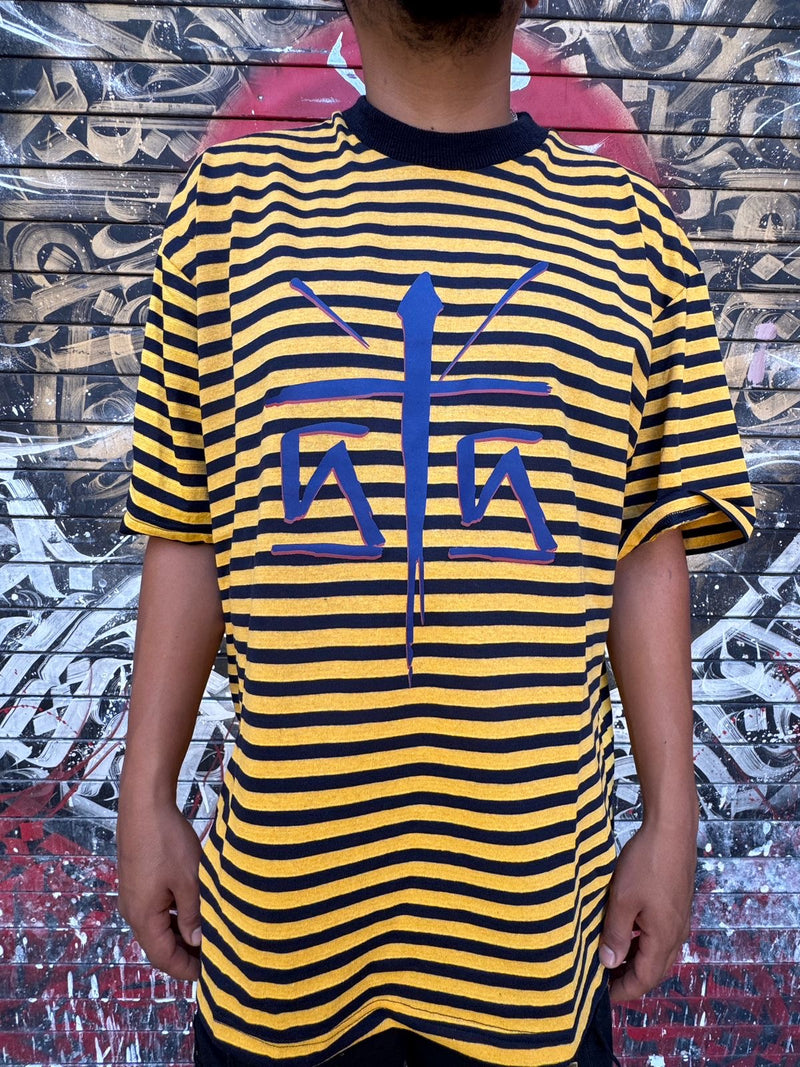 Playera rayas “Cruz yellow”