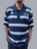 Polo tejida “Smile & Cry ” caramelo Marino/blanco/gris