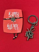 Pulsera y llavero "niquel viejo"