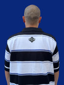 Polo tejida”Paco” caramelo negro/blanco/rey