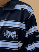 Polo tejida “Smile & Cry ” caramelo negro/blanco/caqui