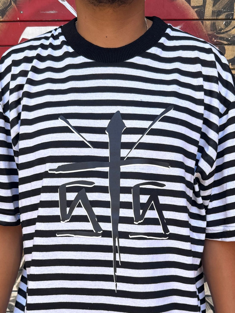 Playera rayas “Cruz blanco”