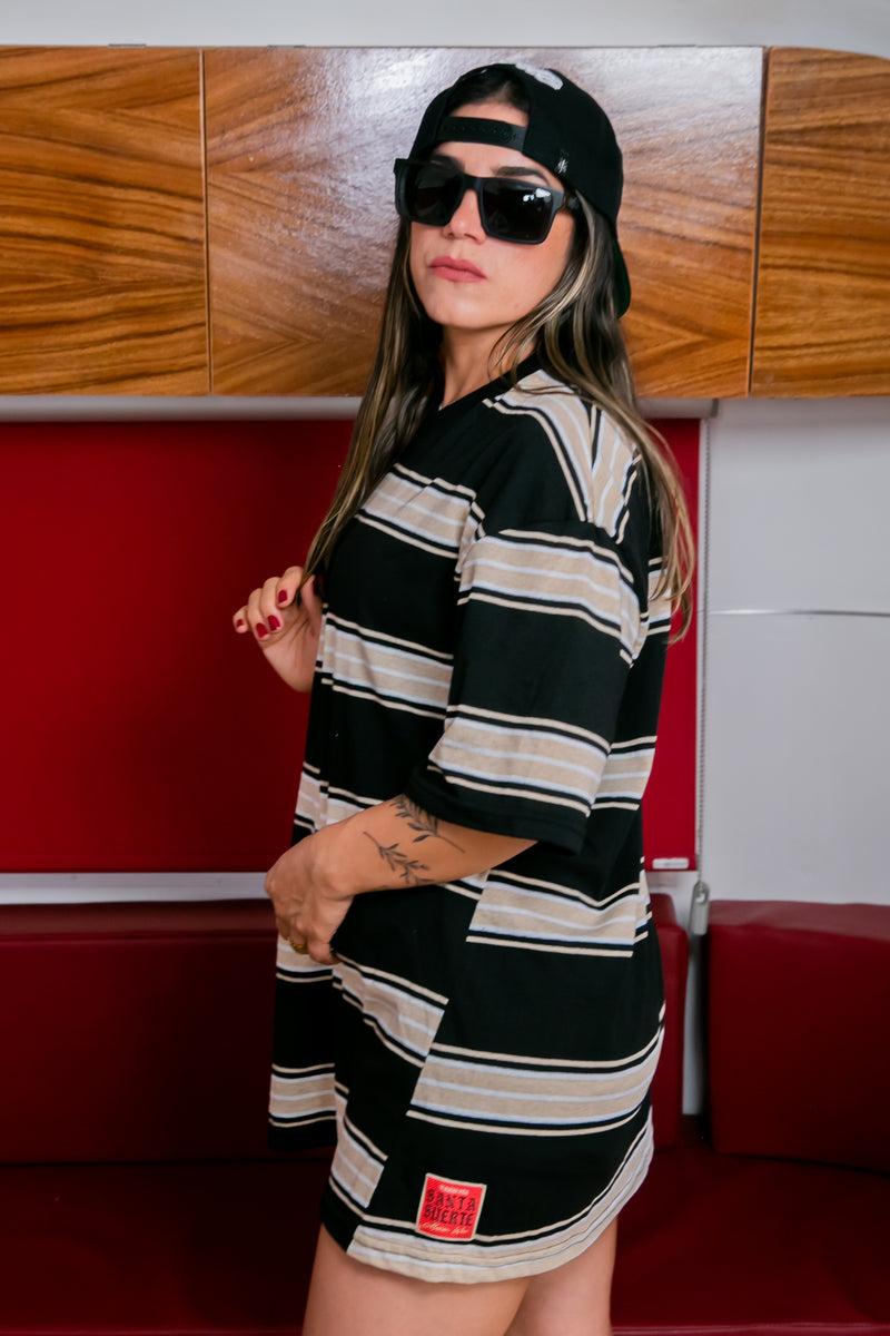 Playera rayas “Caqui”