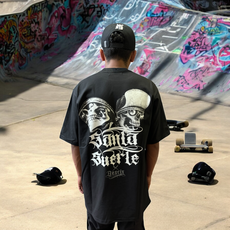 Playera  "Calaveras skate” oversize