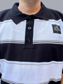 Polo tejida”Miclo” caramelo negro/blanco/gris