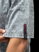 Playera  “Acid wash” negro/blanco