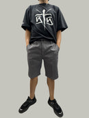 Short “diamante” Gris oxford