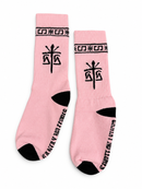 Calceta “cruz clásica” rosa