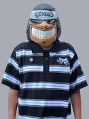 Polo tejida “Llora después ” caramelo negro/blanco/gris