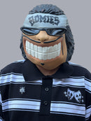 Polo tejida “Llora después ” caramelo negro/blanco/gris