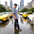 Polo tejida “Rallas caribe” Blanco/marino