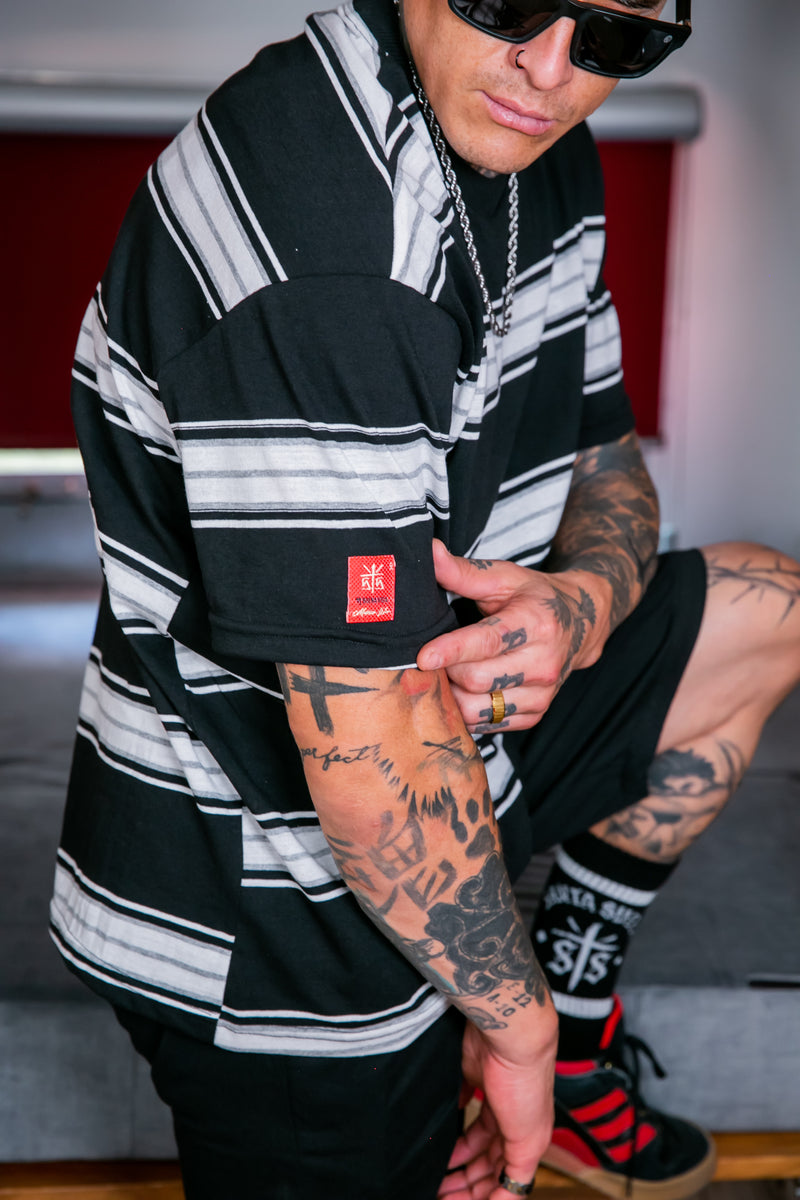 Playera rayas “Negro/blanco ”