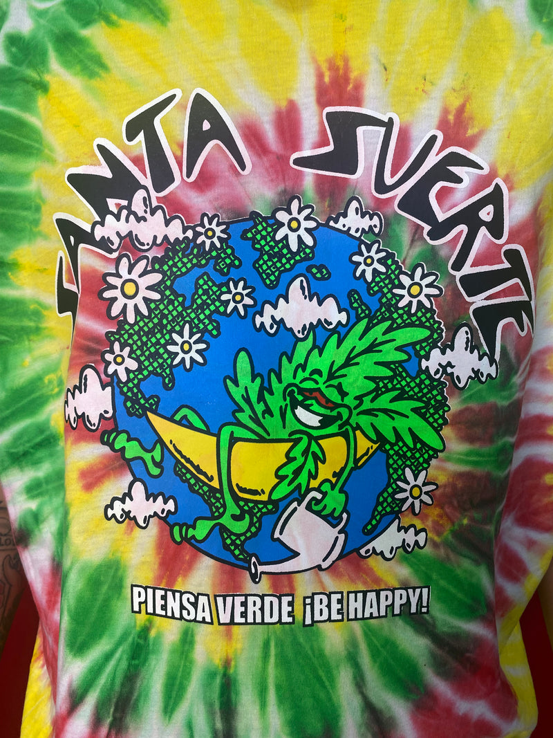 PLAYERA  "Planta feliz” tie dye